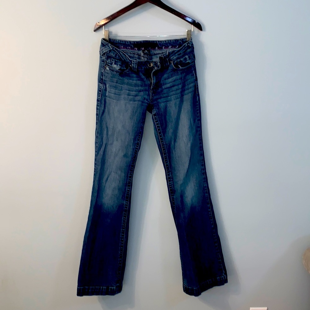 Refuge boot leg jeans minimal distressed stretch